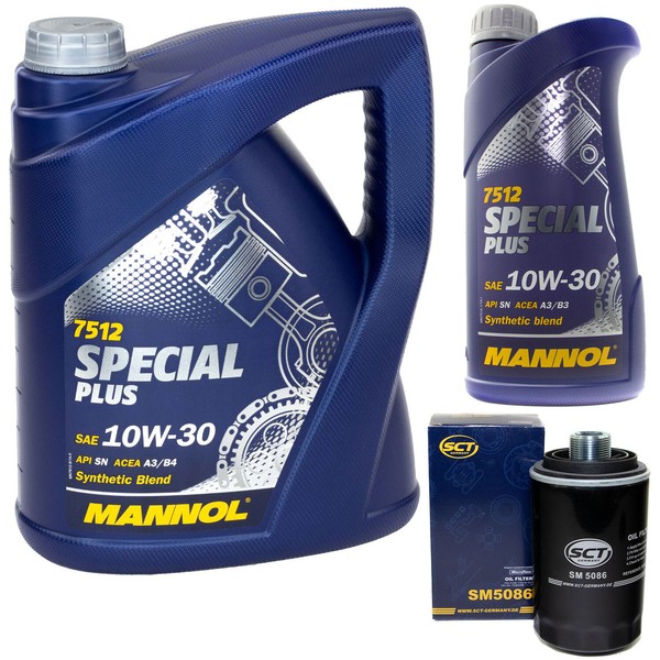MotoröL Set Mannol 10W-30 Special Plus 6 Liter + ÖLfilter FüR VW Transporter V-image