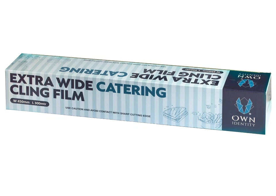OWN BRAND Catering Cling Film in Cutter Box 45cm x 300m Food Wrap 18" PVC FREE