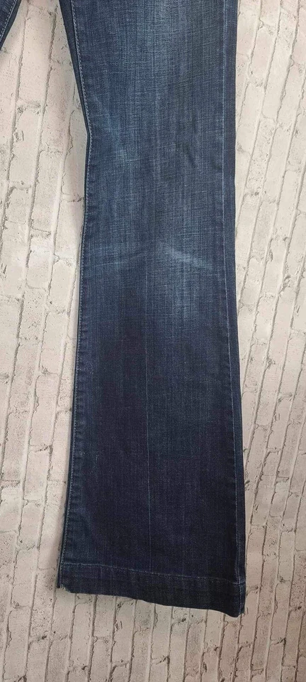 DPD средней вареной джинсовой ткани Bootcut широкие штанины размер 25 обычный джинсы кнопка молнии Express - Изображение 4 из 4