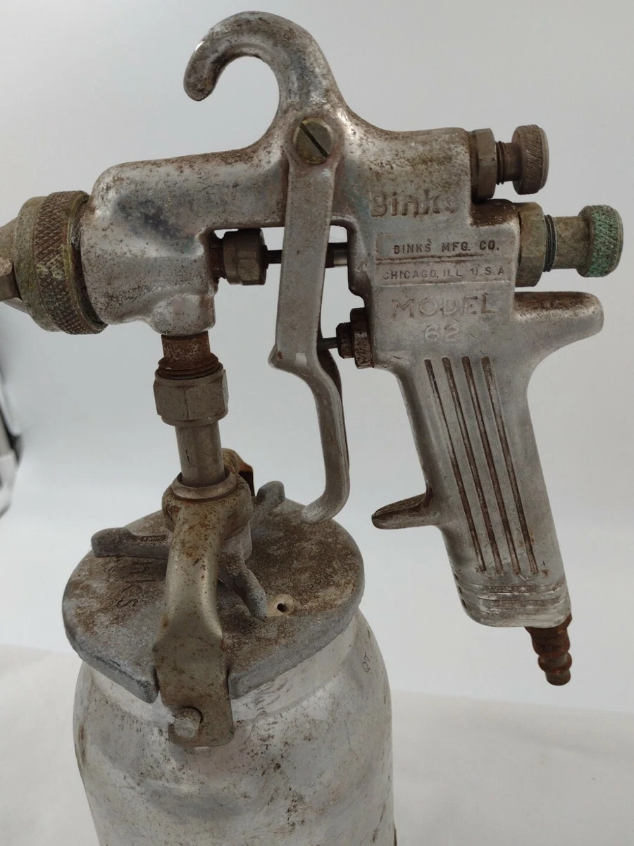 VINTAGE BINKS MODEL 62 Paint Spray Gun With Quart Cup