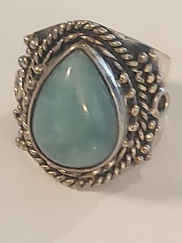 Anillo grande de plata de ley
