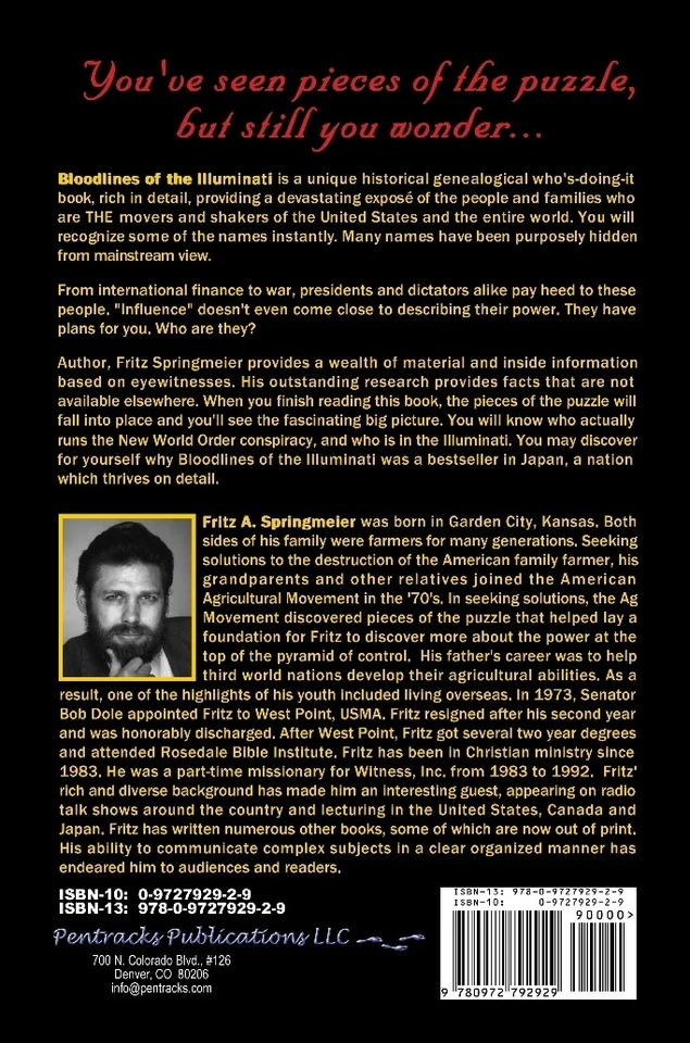 Bloodlines of the Illuminati, conspiracy, history, Fritz Springmeier, genealogy Foto 2 de 3
