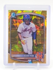 ELIAN PENA 2025 BOWMAN CHROME DRAFT YELLOW CRACKED ICE /50 ROOKIE #BDC-115 Q6642