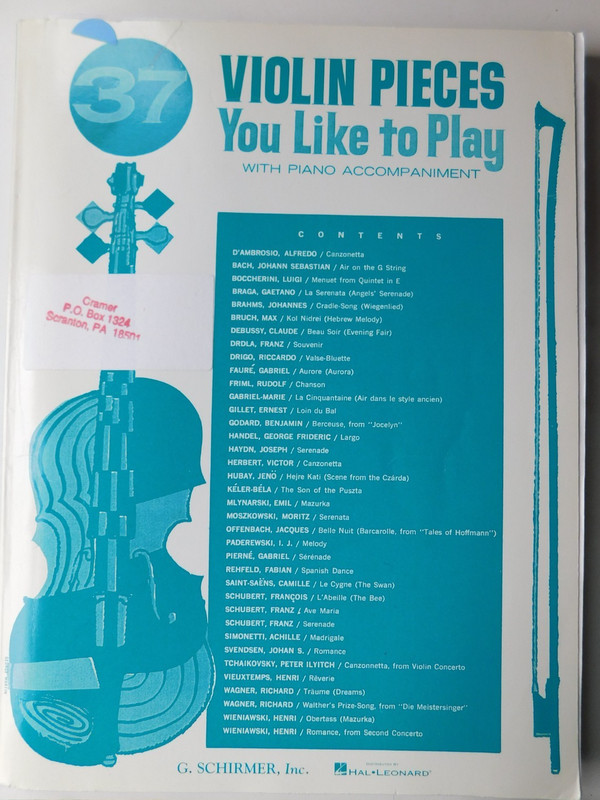"37 Violin Pieces You Like to Play," with Piano Accompaniment