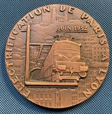 Médaille Electrification de Paris à Lyon, 1952, par Marcel Renard
