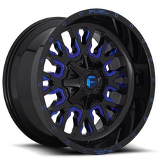 Fuel Wheels D645 Stroke 20x10 Gloss Black With Candy Blue Off-road 4pcs B2