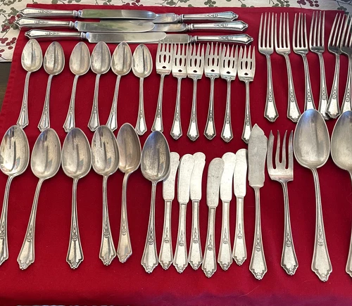 Gorham Shelburne pattern flatware set for 6-silver plated RARE