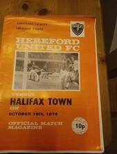 4 Hereford United Football Programmes 1974 To 1995 Good Condition With A Ticket