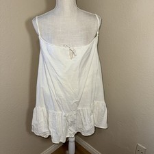 Urban Outfitters White Lace Detail Open Back Mini Dress Tunic Top Lined Festival