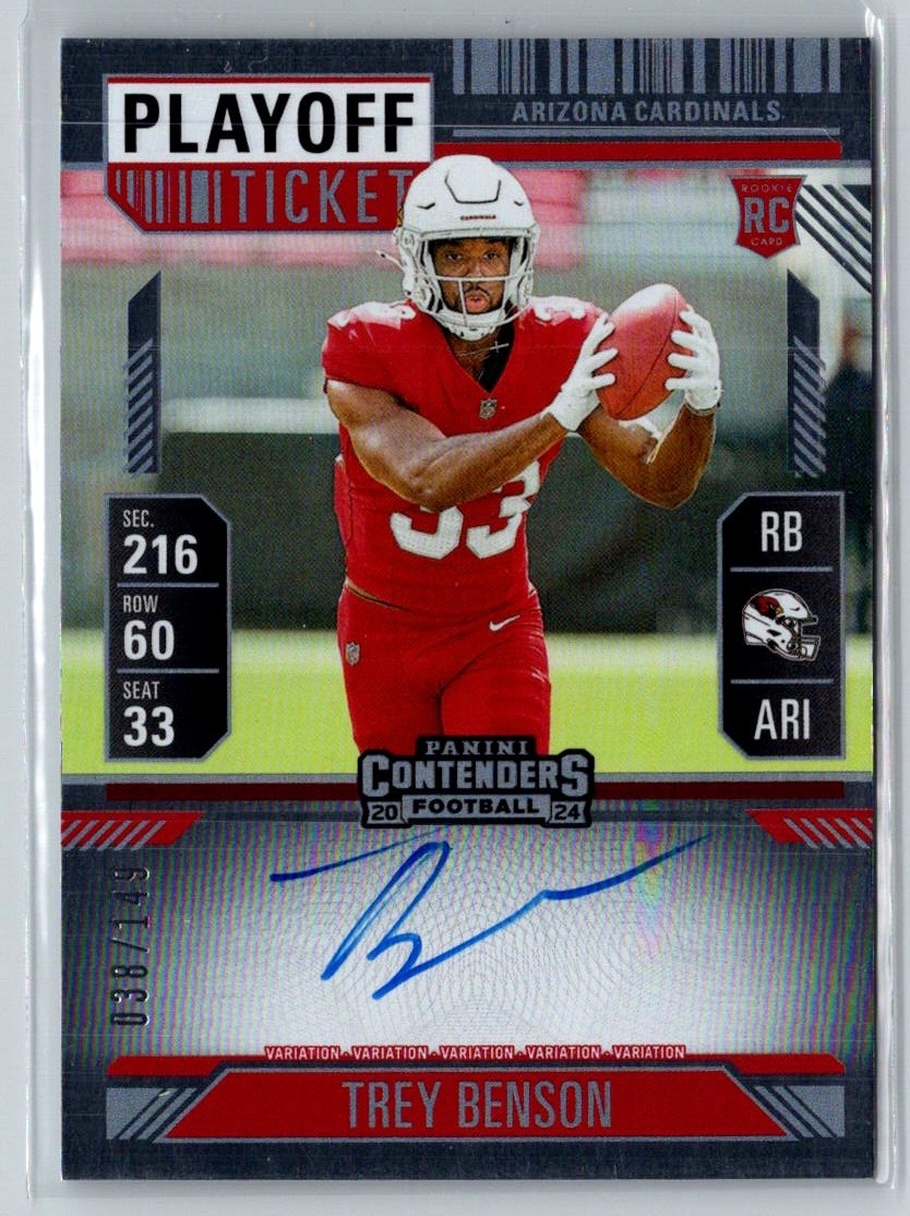 2024 Panini Contenders - Rookie Ticket RPS Trey Benson #119 Playoff Ticket /149