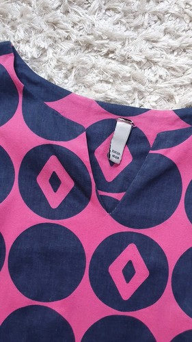Blau-pink gemustertes Kleid, Italian Style, Gr. L - Cocktailkleid - Bild 2 von 3