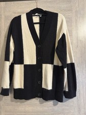 & Other Stories Oversized Colour Block Cardigan Black White Wool Alpaca XS £120