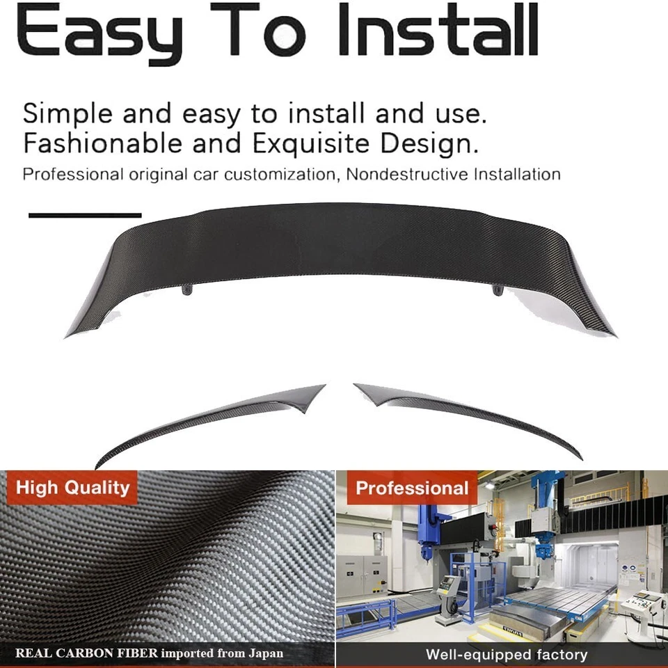 Alerón de techo trasero para Porsche Macan 2014-2020 ventana superior ala labio carbono real Foto 2 de 4