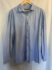 RJR.John Rocha Men's Long Sleeve XL Blue & White Stripe Shirt