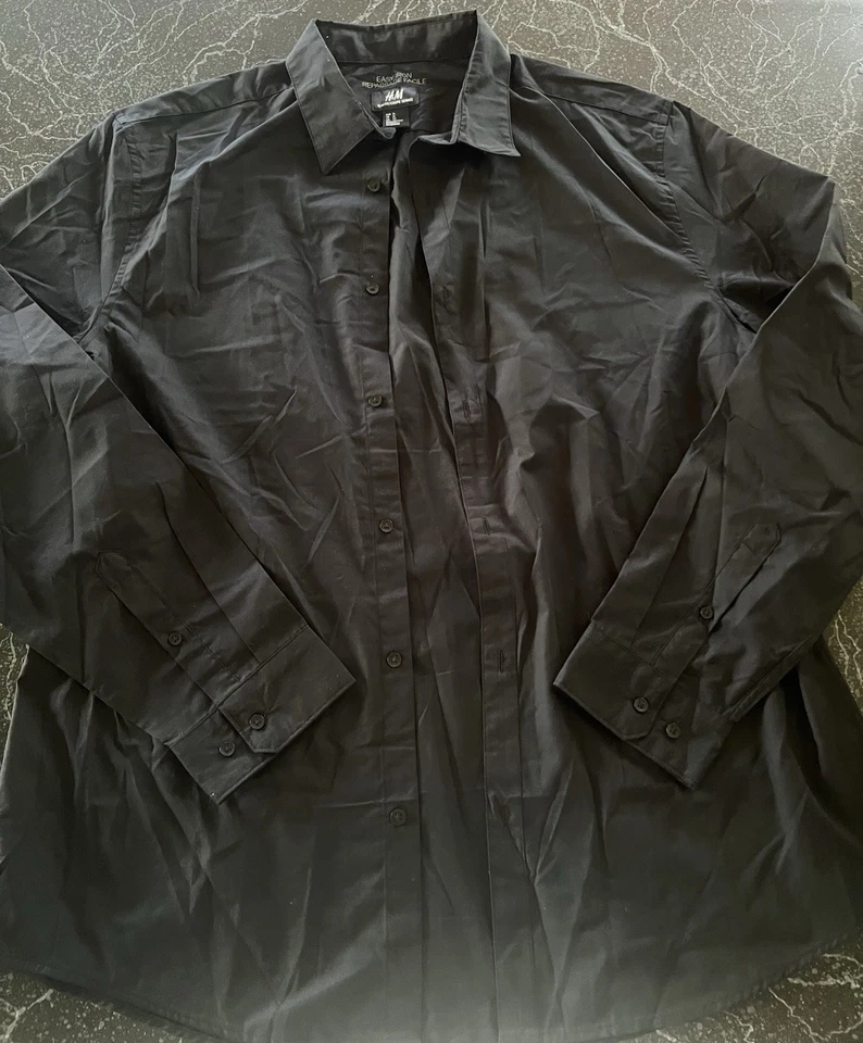 Camisa de Vestir H&M Fácil Hierro Calce Ajustado Manga Larga Con Botones Talla XL Foto 2 de 4