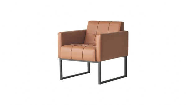 Sessel Braun Einfarbig Arbeitszimmer Modern Design 1-Sitzer Edelstahl-image