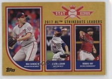 2018 Big League Stat Kings Trio Gold Robbie Ray Max Scherzer Jacob deGrom 0j5