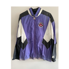 Starter Toronto Raptors Basketball Full Zip Jacket Size XL Purple Black White
