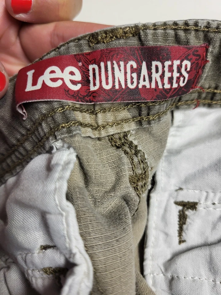 Pantalones Cortos Carga Lee Dungarees Para Hombre 34 Marrón Verde Camuflaje Militar Trabajo Utilitario Foto 2 de 4