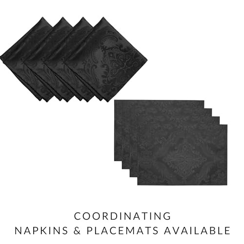 Home Fashions Caiden Elegance Damask Waterproof, Stain & Wrinkle 90" (Round) - Picture 5 of 7