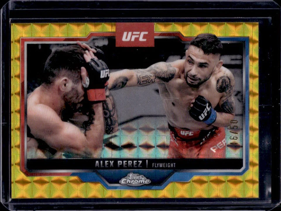 2025 Topps UFC Chrome Alex Perez Gold Geometric Refractor #/50