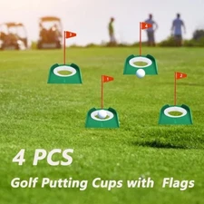 Putt Cup for Golf Putting Aid: Training Hole Value Flag