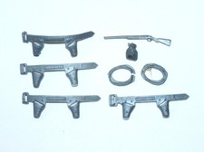 1950's MARX SILVER COWBOY FIGURE ACCESSORIES LASSO, HOLSTERS, ETC.