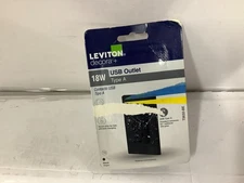 Leviton T5632-BE 18W USB Outlet Type A Charger Black