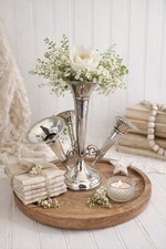 Vintage Silver Epergne Trumpet Bud Vase Centerpiece For Floral Displays
