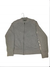 Michael Kors Woman s Gray Full Zip Logo Cotton Long Sleeve Sweatshirt Size M