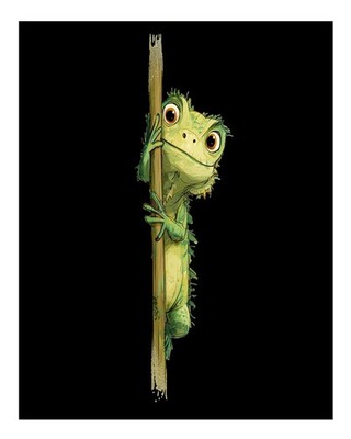 Charmante Gecko-Wandkunst Verspielte Wohnkultur Illustrative Natur W