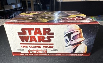 2009 TOPPS STAR WARS Clone Wars Wide Vision HOBBY BOX - 24 Sealed Packs & Poster