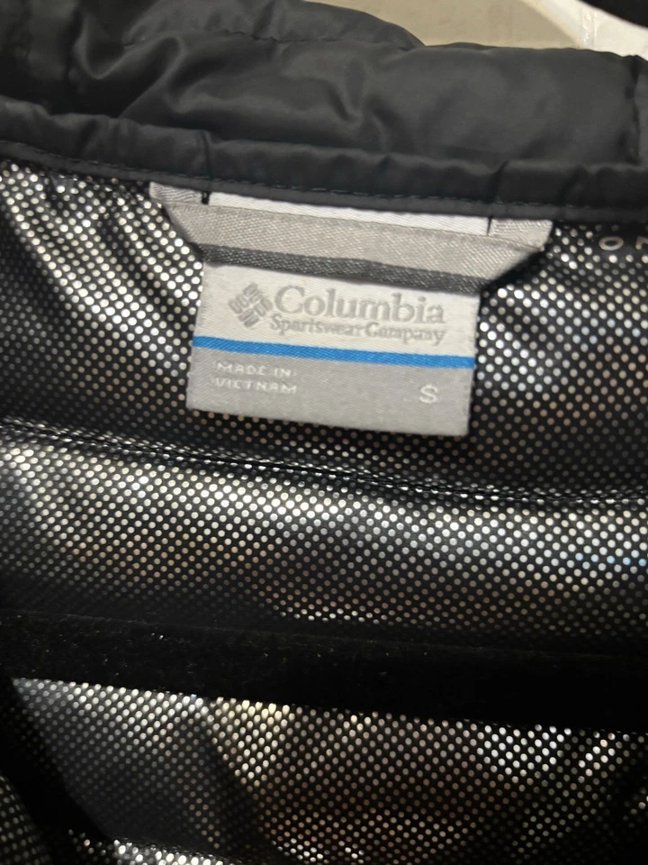 Casaco feminino Columbia Omni Heat roxo acolchoado com capuz longo acolchoado pequeno - Imagem 4 de 4