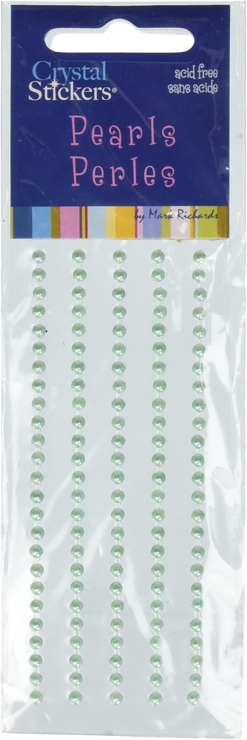 Mark Richards Adhesive 3mm Pearl Stickers Aqua Turquoise Birthday Card Making
