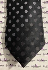 KENNETH COLE Silk Black Polka Dot Design Neck Tie 3.25  New Without Tags 