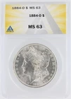1884-O Morgan Silver Dollar ANACS MS63 S$1 New Orleans Minted No Reserve