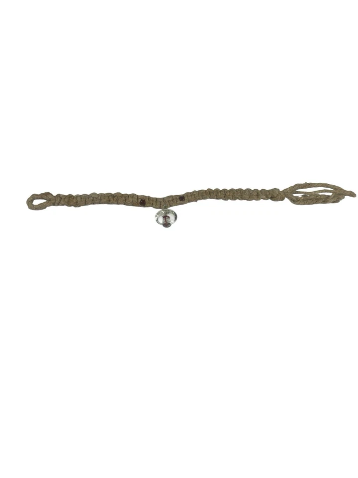 Hemp Thick Y2K Retro Choker Glass Orange Mushroom Pendant - Image 3 of 4