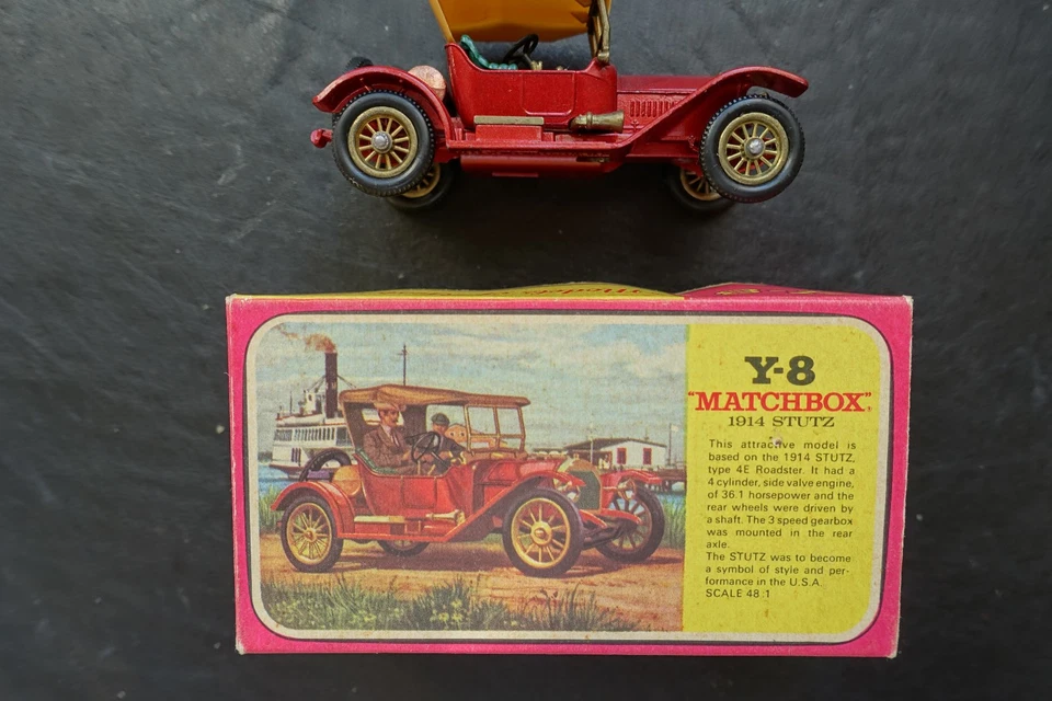 Y 8 1914 Stutz Type 4 E Roadster Models of Yesteryear Matchbox - mit orig Box - - Bild 3 von 4