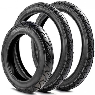 Two 16'' x 1.75 Rear and One 12.5'' x 2.25 Front Wheel Replacement Tires for Jo...
