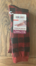 MUK LUKS LADIES WOMENS TALL BOOT SOCKS 3 PAIRS SHOE SIZE 6-11 RED BLACK WARM NEW