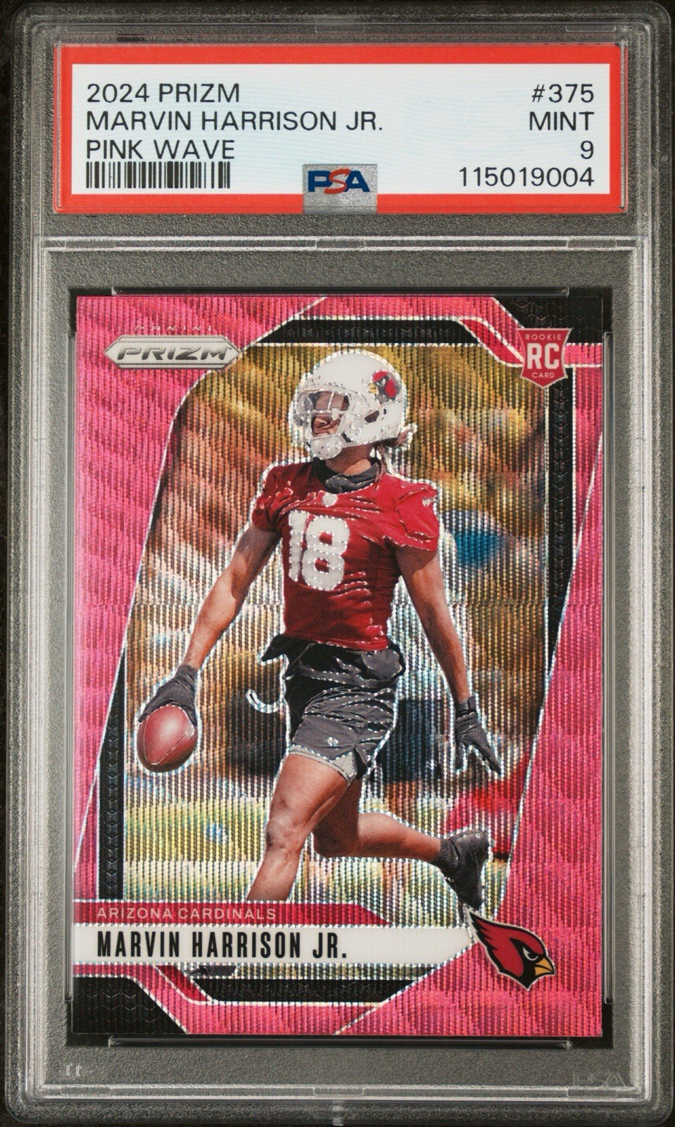 2024 Panini Prizm - Rookies Marvin Harrison Jr. #375 Pink Wave Prizm (RC) PSA9