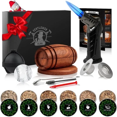 MUKHSIN Whisky Smoker Set Cocktail Zubehör- Whiskey Geschenkset Personalisierte Gesch...