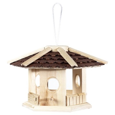 Erdtmanns Vogelhaus Schindeldach 37x37x25cm für Balkone und Wildvögel