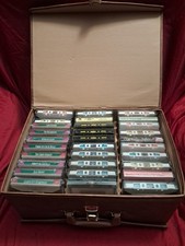 Vintage Cassette Tape Carry Storage Case w/34 classic radio shows. mysteries,etc