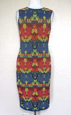 M Missoni Size 44 Women Sleeveless Textured Knit Sheath Dress Kaleidoscope Print