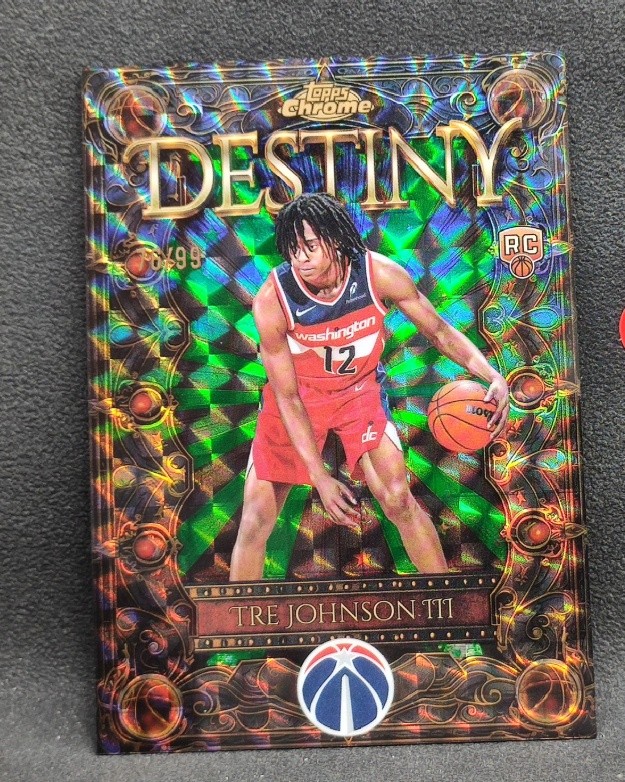 Tre Johnson III 2025-26 Topps Chrome RC Destiny Green /99 #D-6