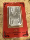 Pamp Suisse 2014 Year of the Horse Semi Sealed Assay Card Half Opened 1oz Silver