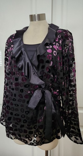 Susan Blake Size 20 Evening Top And Camisole Set Velvet Georgette - Picture 2 of 22