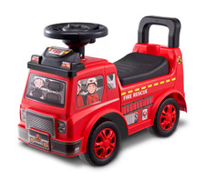 Camion dei Pompieri Cavalcabile per Bambini con volante musicale 18 - 36 Mesi