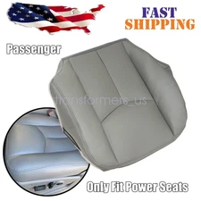 Passenger Bottom Leather Seat Cover Gray Fit For 2003-2006 Chevy Tahoe Avalanche